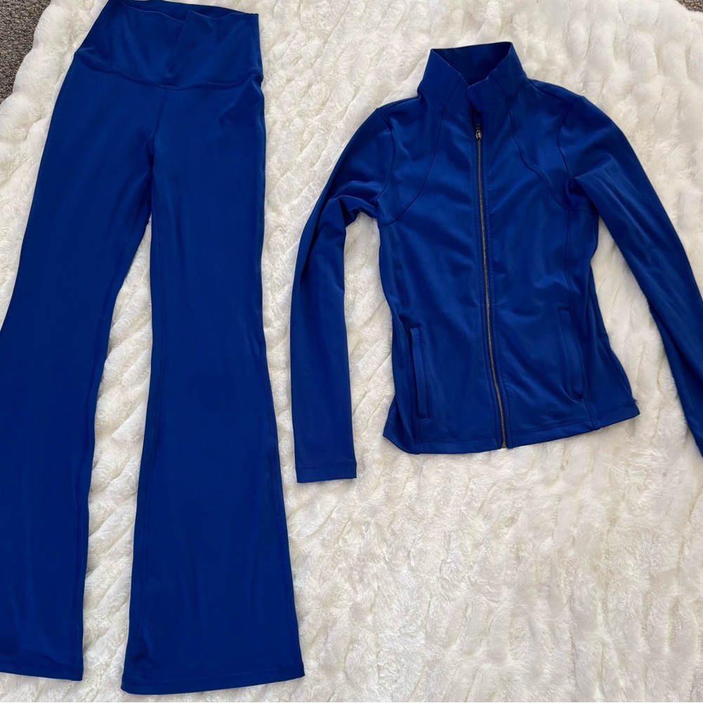 Gilly Hicks Royal Blue Flare Pants and Jacket Set